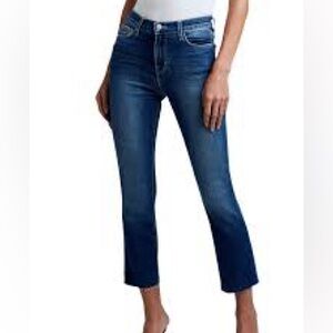 L' Agence Sada Cropped Slim Raw Hem Jeans in Sequoia Wash - Size 27